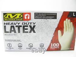 10 PACKS Of 100 EA Mechanix Heavy Duty Disposable Latex Work Gloves, SIZE LARGE