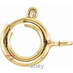10mm HEAVY DUTY WEIGHT 14k Yellow Gold Large Spring Ring Clasp OPEN Jump ITALY