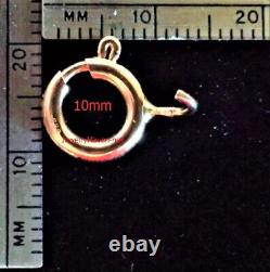 10mm HEAVY DUTY WEIGHT 14k Yellow Gold Large Spring Ring Clasp OPEN Jump ITALY