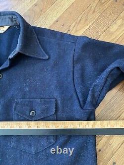 1950s Sailors FROSTPROOF C. P. O HEAVY Duty Wool Over shirt. LARGE