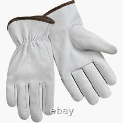 60 Pairs, Heavy Duty Goatskin Leather Gloves Working, Safety, Durable (PPE) Large