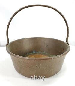 Antique or Vintage Large Copper Pot with Handle Heavy Duty