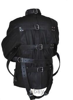 Black Heavy Duty Leather Straight Jacket