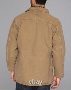 Carhartt Vintage Tan Heavy Duty Jacket Canvas MID Length Barn Work Coat Large