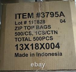 Clear Zipper Bags Large Heavy Duty Zip Lock Seal, 4Mil, 13in x 18, 500 per box