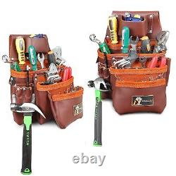 Daisy Tool Belt, PRO-303 Premium Leather Oil Tanned 27 Pockets Heavy Duty Pou
