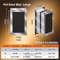 Dog Door for Wall, Large Doggy Door, Heavy Duty Pet Door, All Aluminum Frame