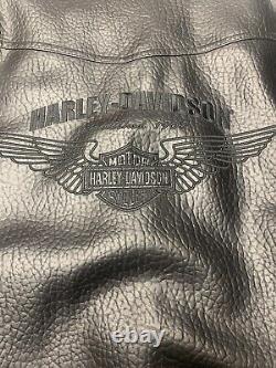 Harley Davidson Vintage Leather Jacket Kids Size Large 16/18 Pre Owned