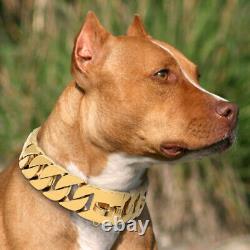 Heavy Duty Dog Wide Chain Collar Stainless Steel Choke Necklace Medium Large Dog