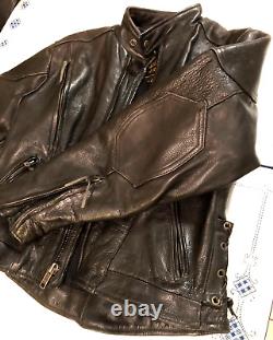 Ladies Leather Coat Size LARGE (UNIK ULTRA)- HEAVY-DUTY VINTAGE