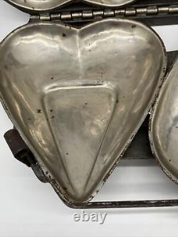 Large Double Heart Valentine Chocolate Candy Mold Aluminum Heavy Duty Love 7 1