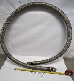 Large, Heavy Duty, 10 ft Braid-covered stainless steel bellows hose vacuum UHV