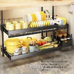 (Large Single Layer)Pull Out Cabinet Organizer Heavy Duty Slide Out Shelves