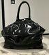 LeSportsac Deluxe Heavy Duty Extra Large Travel Bag Black Patent Rare! Retired
