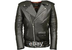 Men's Milwaukee Heavy Duty Genuine Leather Insulated Motorcycle Jacket L NWT