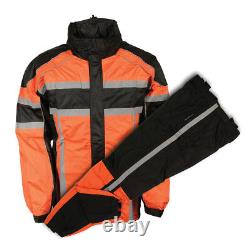 Men's Neon Heavy Duty Rain Suit Water Resistant With Reflective Tape SH2331