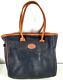 NWT Ted Gilmer Black Brown Heavy Duty Leather Large Tote Bag