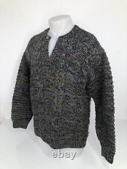 Rare GIORGIO ARMANI Vintage Heavy Duty Thick Knit 100% WOOL Mens Lg. Sweater