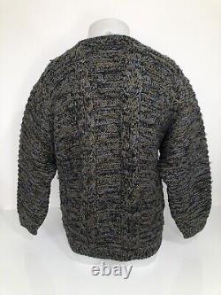 Rare GIORGIO ARMANI Vintage Heavy Duty Thick Knit 100% WOOL Mens Lg. Sweater