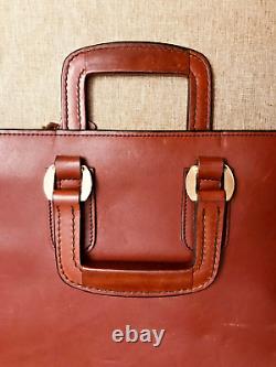 SCHLESINGER Heavy-Duty Leather Briefcase / Zippered Portfolio Made in USA