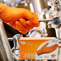 S&G Heavy Duty Orange Nitrile Disposal Gloves Powder Latex Free 8 Mil ML XL XXL
