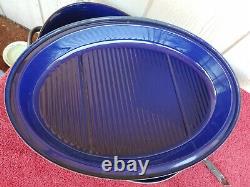 Silit Heavy Duty Extra Large Roasting Pan Cast Iron Blue Enamel Interior Rare