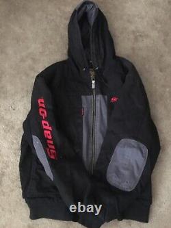 Snap-On Tools Hooded Canvas Work Jacket Coat Quilted Size Large