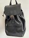 Vintage COACH Backpack Black Leather Large Heavy Duty Unisex Travel Bag 0529
