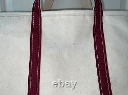 Vintage L. L. Bean Boat and Tote Open Top Heavy Duty Canvas Bag, Burgundy, Large