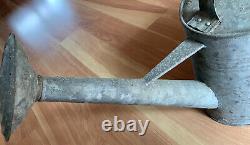 Vintage Large Galvanized Heavy Duty Oval Watering Can withLong Spout 1-3/4 galllon