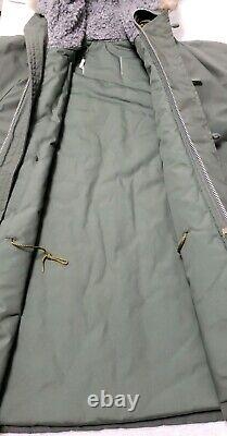 Vintage Large Military Heavy Duty fur Hooded Parka Jacket Coat EMAR Zipper