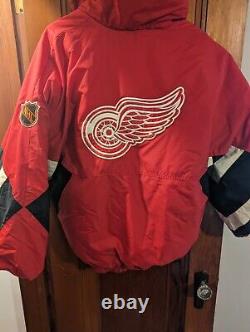 Vintage NHL Detroit Red Wings Mens Large Heavy Duty Jacket Full Zip